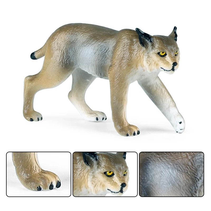 Oenux Simulation Wilde Tiere Bengalkatze Tiger Katze Luchs Caracal Leopard Action Figur Figuren Modell Bildung Miniatur Kind Spielzeug – Detail 9