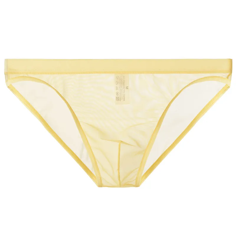 Quick-drying Sexy Mens Panties Transparent Summer Low Rise Small Pouch Briefs Underpants Sissy Underwear