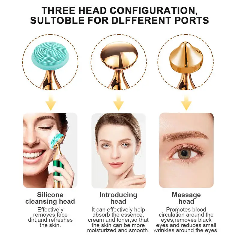 อุปกรณ์เสริมความงามบนใบหน้าแบบไฟฟ้า ยกกระชับใบหน้า ลดริ้วรอย นวดหน้าและรอบดวงตา พร้อมเครื่องช่วยทาครีมบำรุงผิว ฟื้นฟูผิว