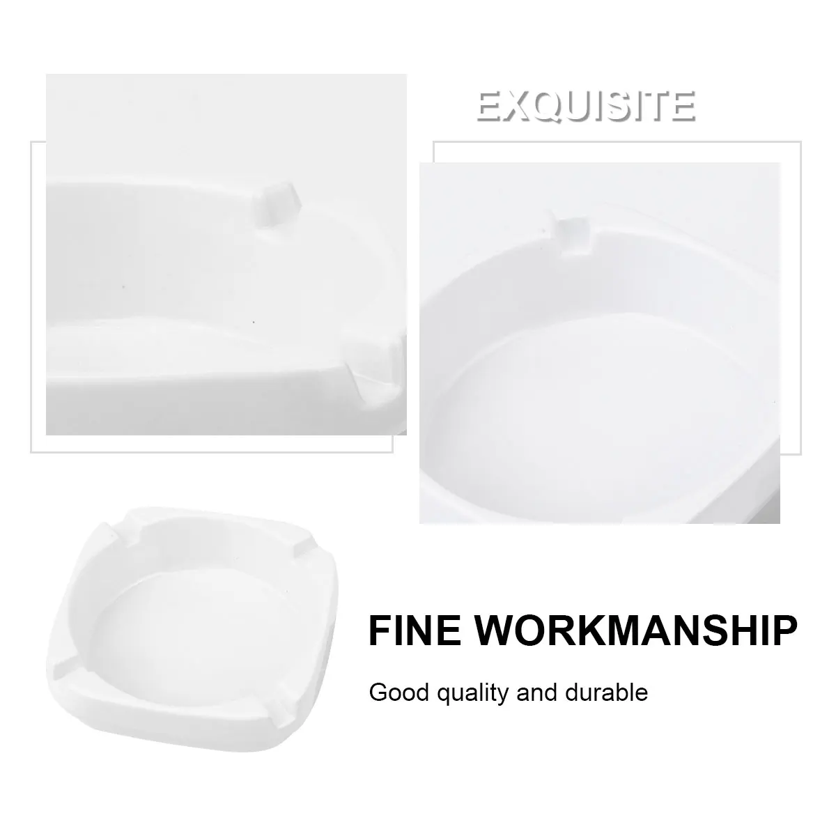 

White Ashtray Ashtrays for Cigarettes Wedding Household Smoking Melamine Square Shape Outdoor Travel Imitation Porcelain