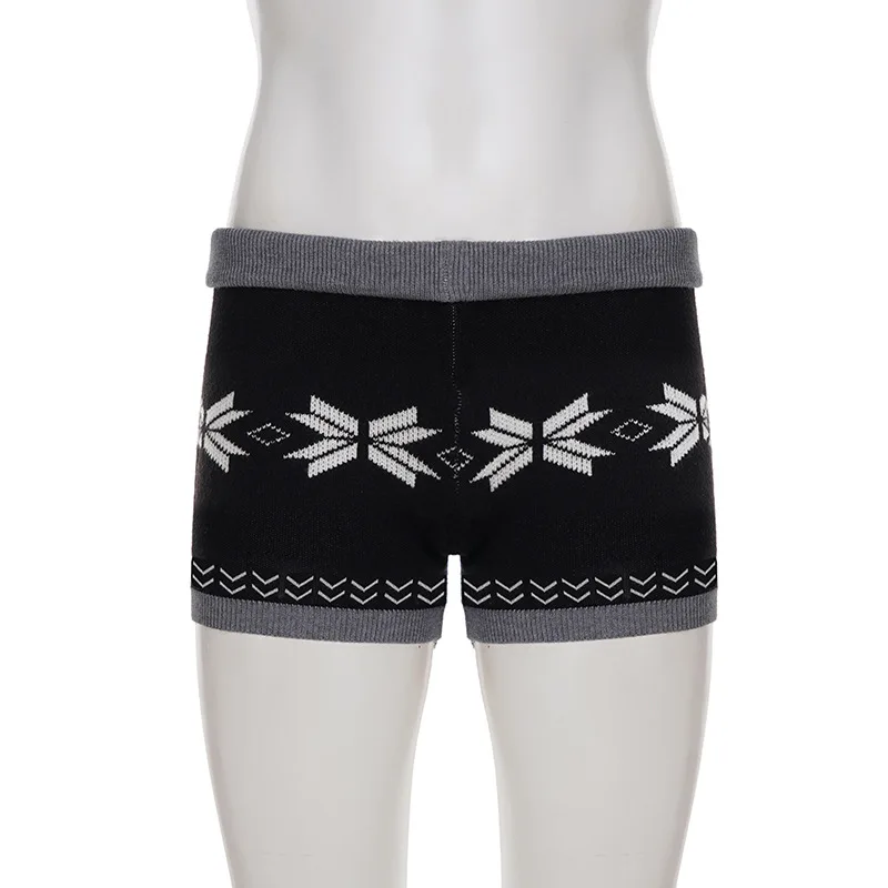 

Осенне-зимние модные вязаные женские повседневные шорты с низкой талией Spicy Girl