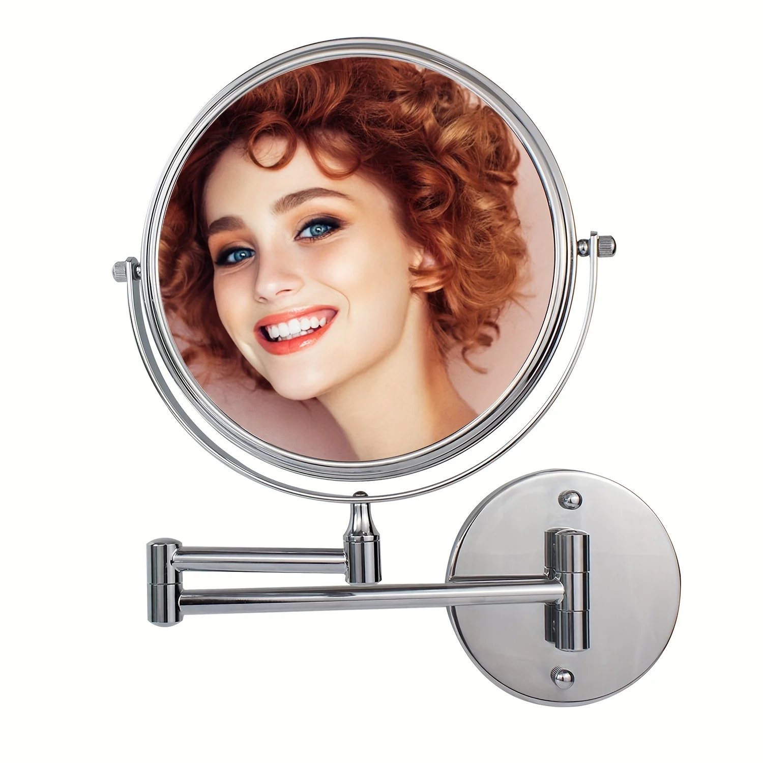 

Wall Mounted Makeup Mirror 1X/10X, Magnifying Mirror Double-Sided, Extendable Wall Magnifying Mirror For Bathroom