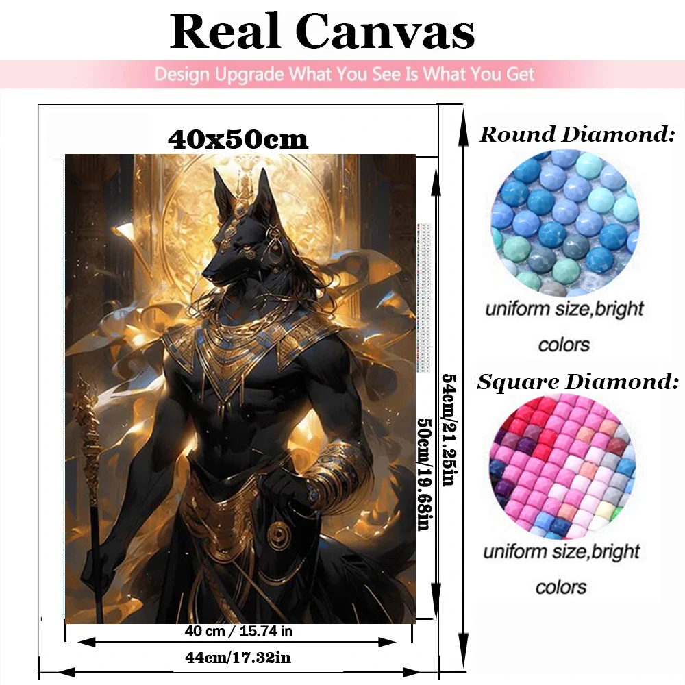 Anubis Egyptian Boy And Black Wolf 5D DIY diamond painting New 2024 Jewelry Cross Stitch Full Diamond Mosaic Portrait A980