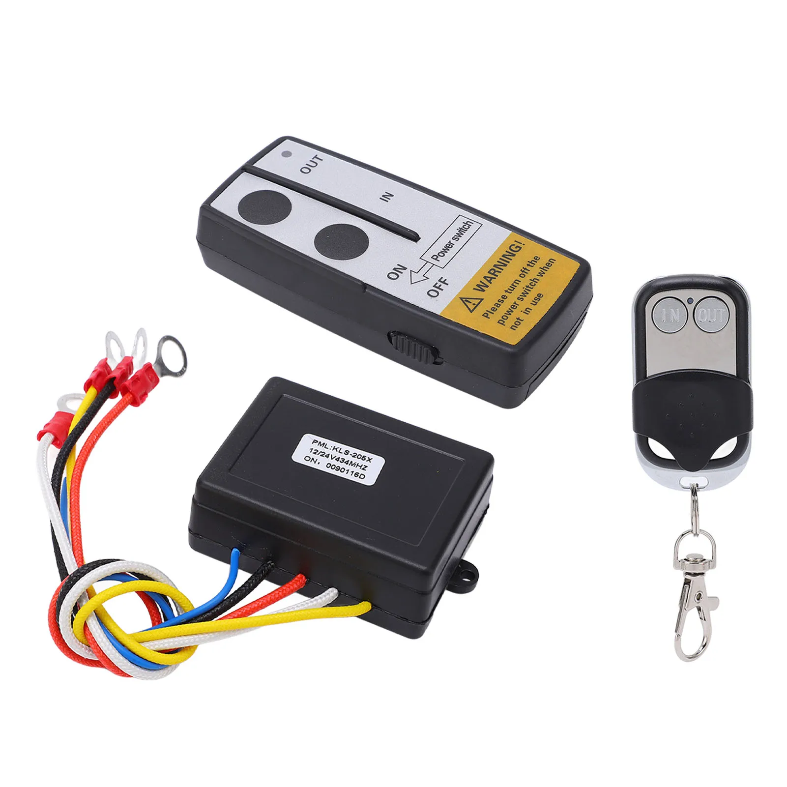 Winch Control Wireless Winch Remote Control DC12V 24V Remote Receiver Kit with Key for Garage Door Boat Automatic Winch Control