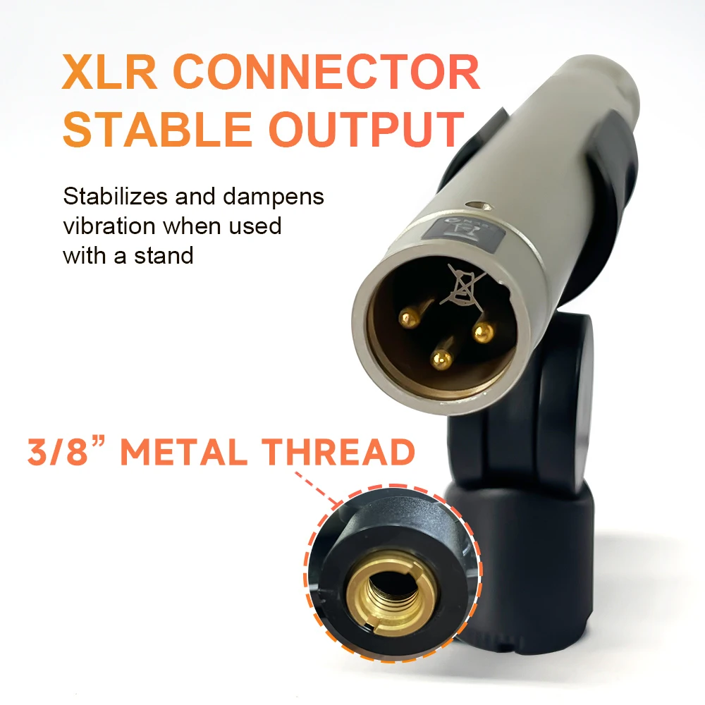 ميكروفون قلم رصاص لتسجيل أداة مكثف معدنية احترافية C02 مع مشبك مقاوم للصدمات وزجاج أمامي للعيش والطبل والبيانو