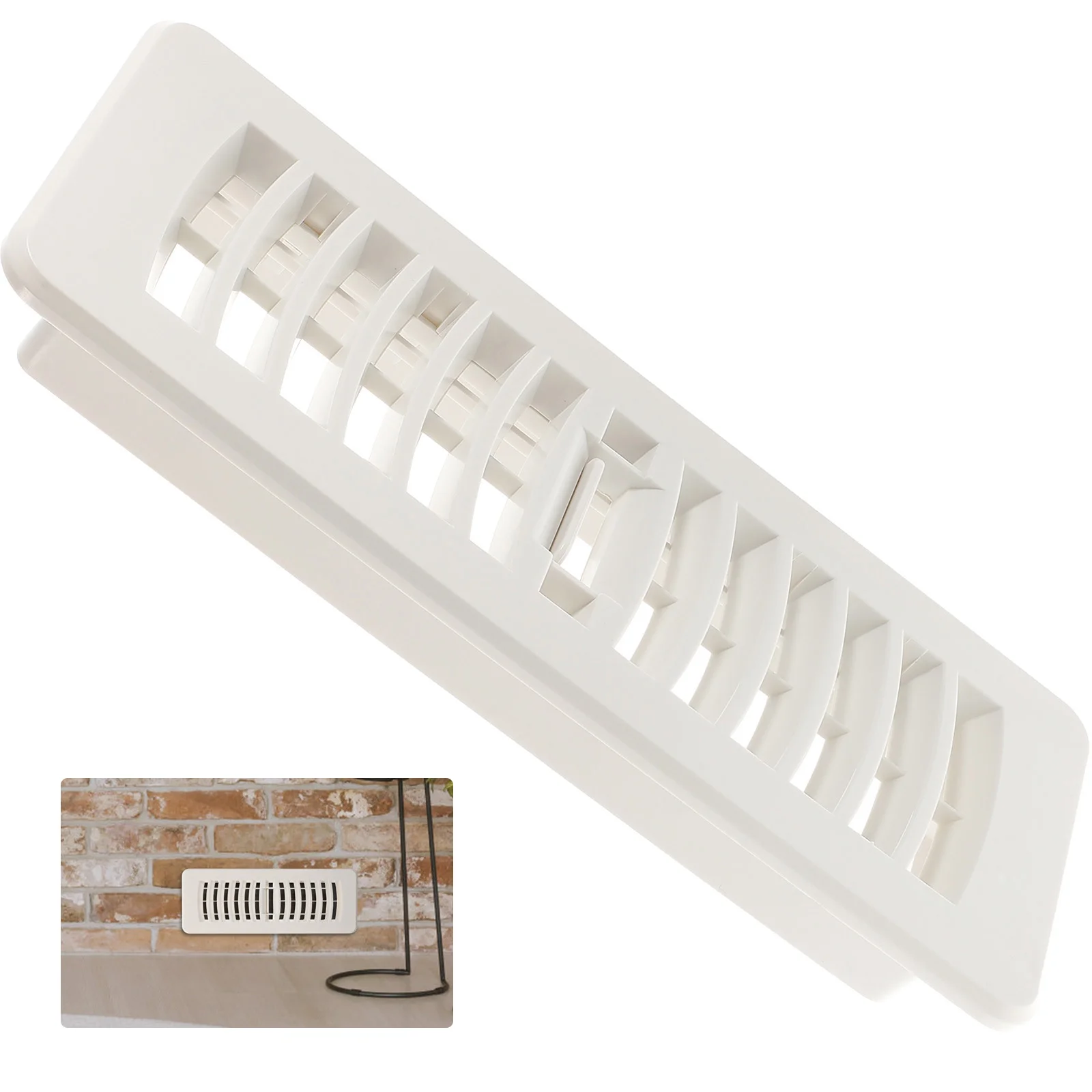 

Exhaust Grill Air Vents for Home Floor Cover HVAC System Conditioning Register Plastic Grille Adjustable