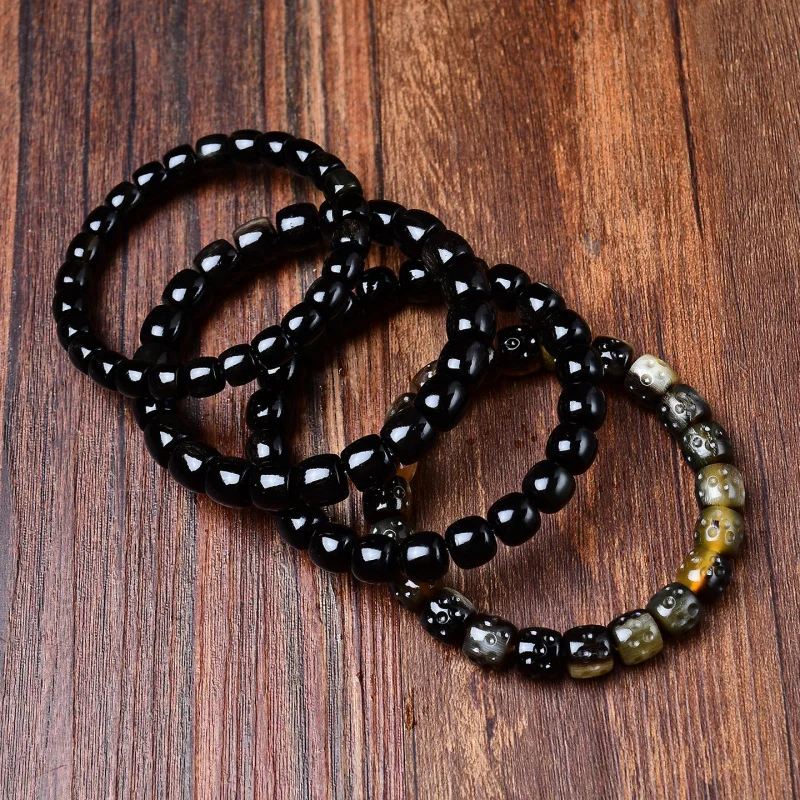 Black Donkey Hoof Old Style Wenwan Bracelet Gold Touching Charm Single Circle Accessory Retro Fashion Versatile