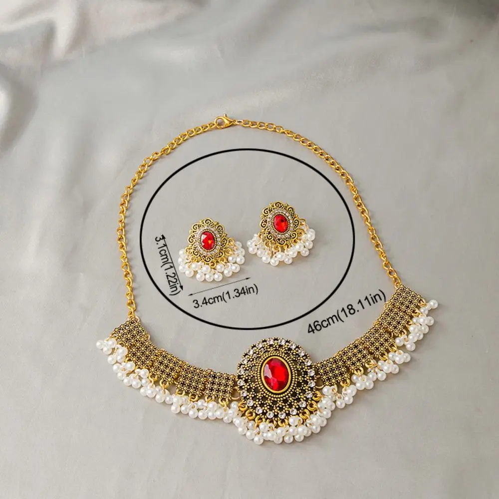 Vintage Women's Jewelry Set Handmade Water Drop Earring Retro Jewelry Sets Hollow Pattern Exaggerated Jewelry