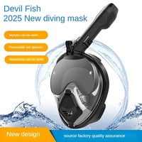 Full Face Adult Panoramic View Snorkeling Mask Dry Top System Snorkeling Kit with Foldable Fashion Glasses 180 Degree