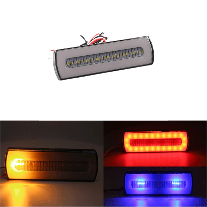 LED Tail Light Dual Color Brake Reversing Warning Lighting Dual Color Strobe Car Modification Furnish 12V Red Yellow Blue White