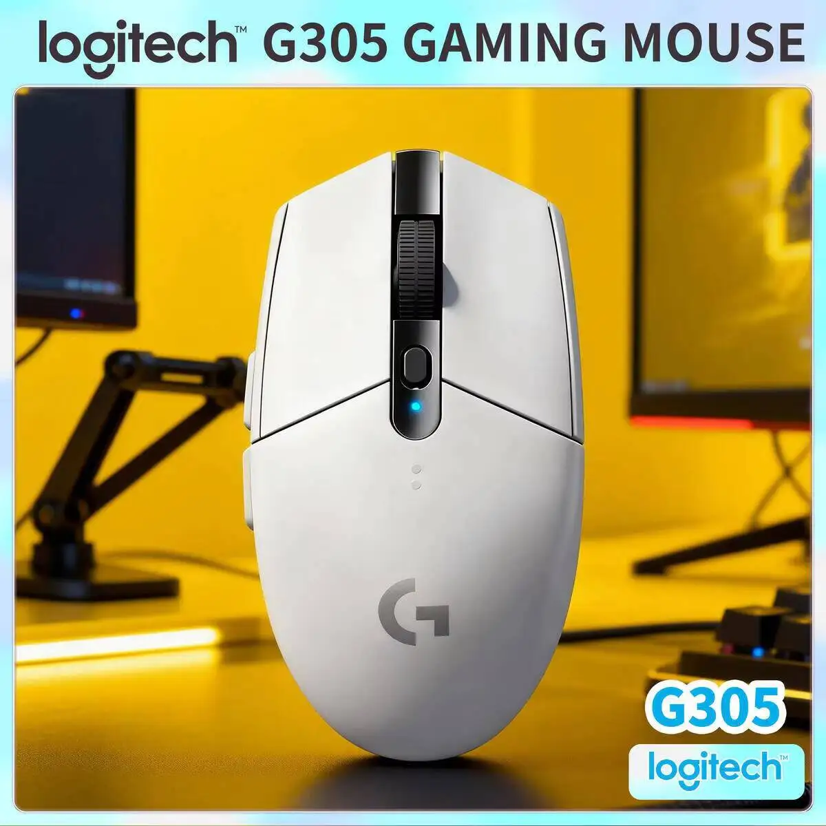 

Беспроводная эргономичная мышь Logitech G305, 12000 DPI HERO, 250 часов автономной работы, 6 программируемых кнопок, симметричный дизайн
