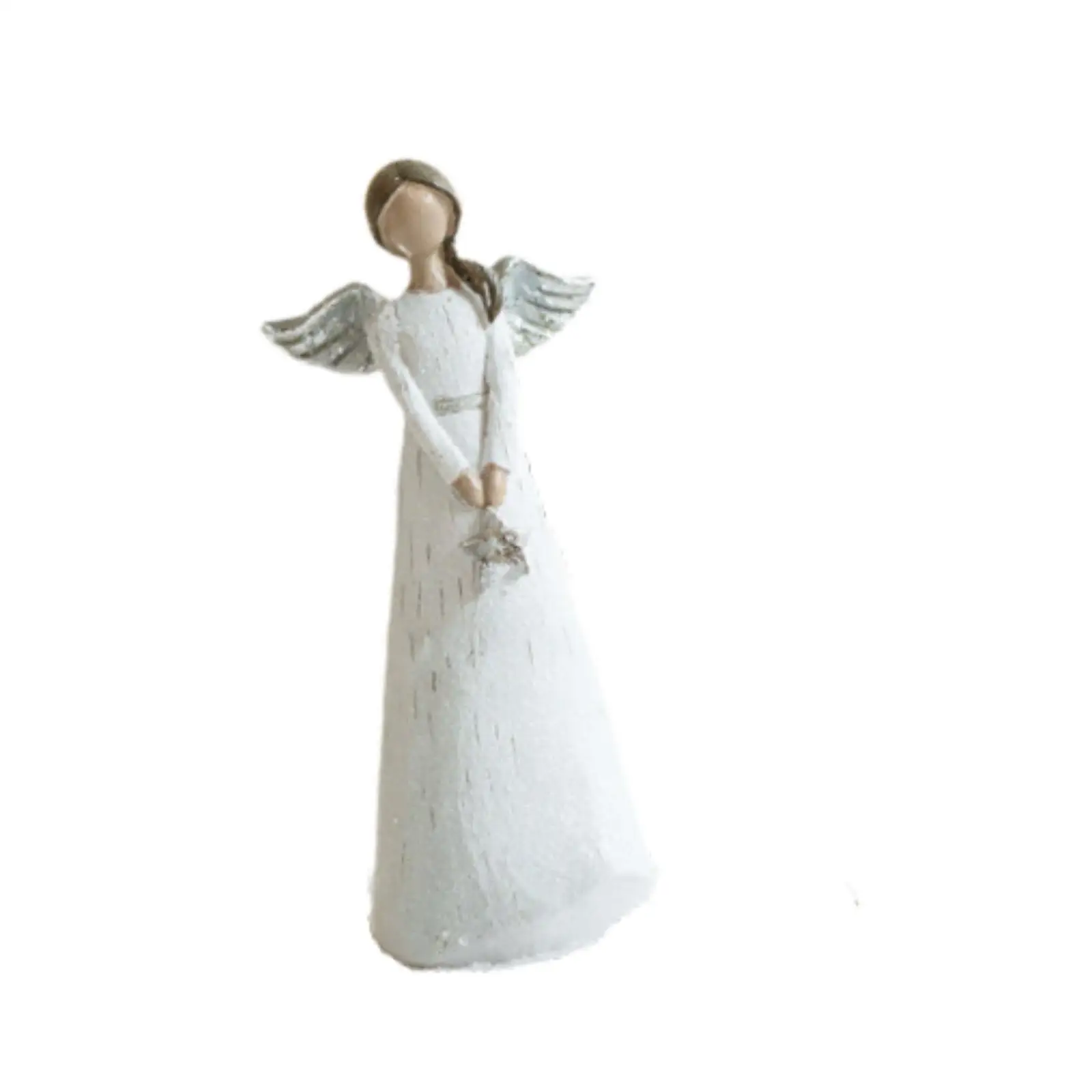 Angel Figurine Decorative Resin Creative Collectible Christmas Decoration for Bookshelf Centerpiece Bedroom Fireplace Cabinet