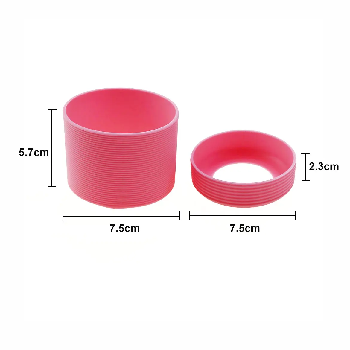 JCD 7.5cm Silicone Bottle Bottom Sleeve Threaded  Anti-Slip Water Bottle Pad Heat Insulation Cup Protective Cover Accessories