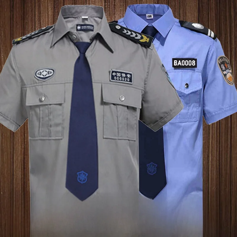 

Summer Uniform Short Sleeve Shirt Set for Security Guards Small Property Male Long Shirt Workwear Youth Suitable for Office