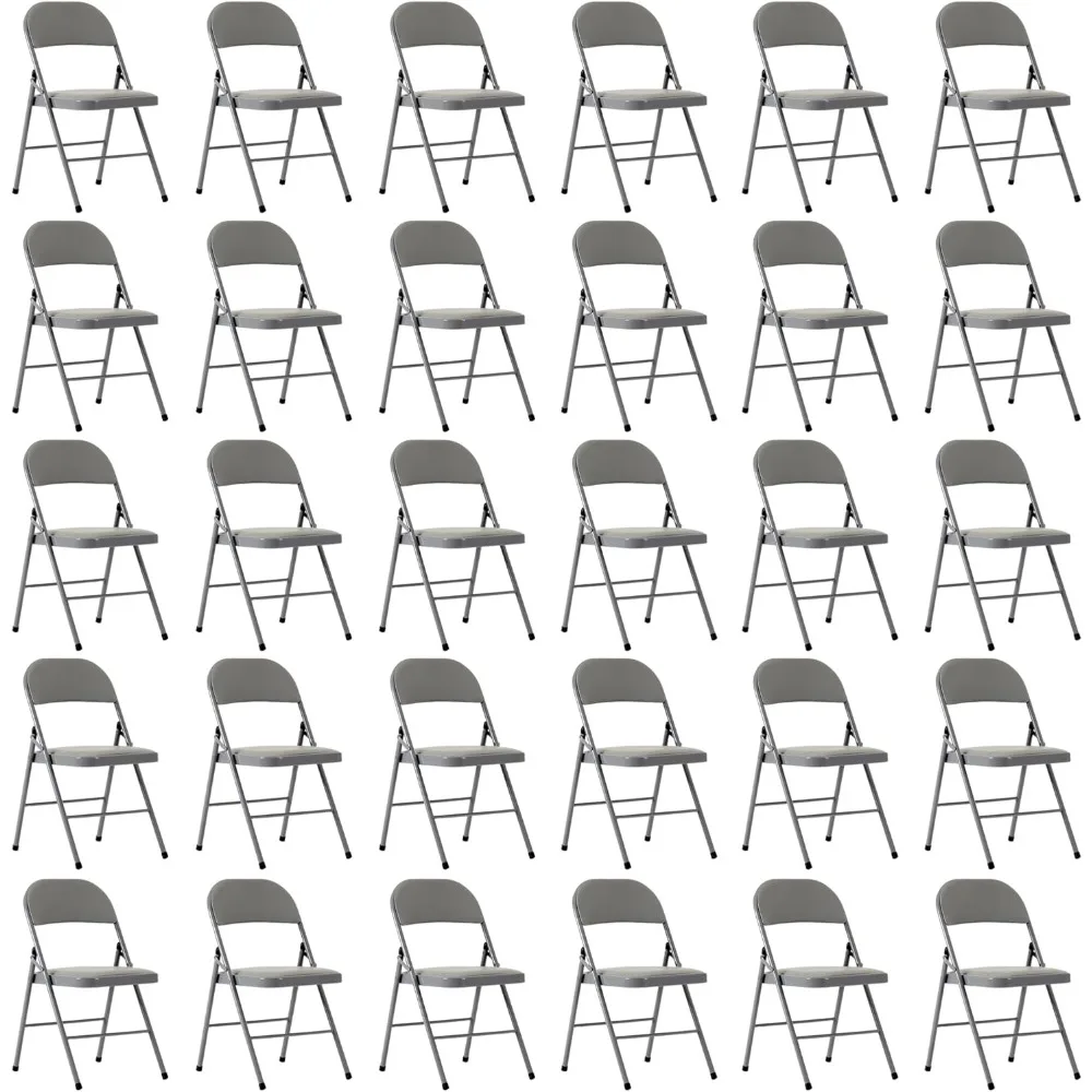 

30 Pack Folding Chairs with Padded Cushion and Back for Outdoor Indoor Portable Stackable Commercial Foldable Chair with Steel