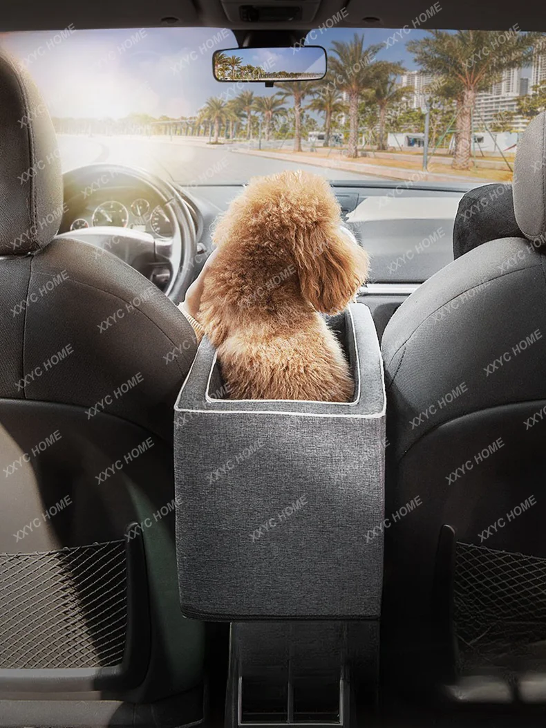 Car Kennel Dog Seat Armrest Box Pet Mat Car Central Control Safety Seat Mat Cat House Pet Cage