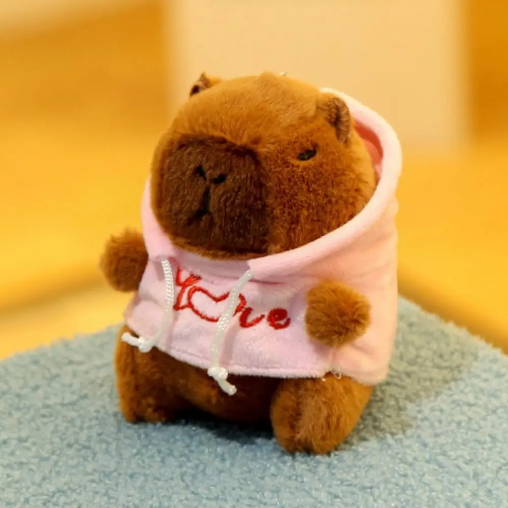 Cartoon Capybara Plush Capybara Keychain Soft Stuffed Animals Fluffty Animal Doll Guinea Pig Simulation Capybara Pendant Kids