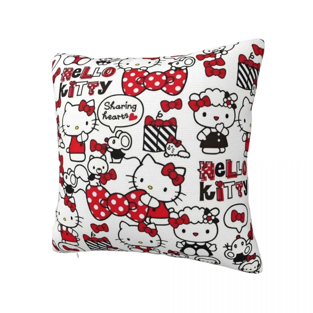 Official Hello Kitty Bow Mouse Friends Pillowcase Printed Polyester Cushion Cover Gift Pillow Case Cover Seat Square 18