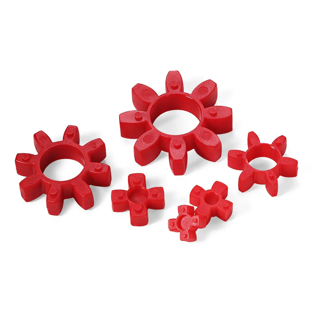 1-10Pcs GR-10/12/14-125 Elastic Hollow Plum Blossom Shock Absorber Pad PU Polyurethane Shaft Coupling Coupler Spider Insert Red