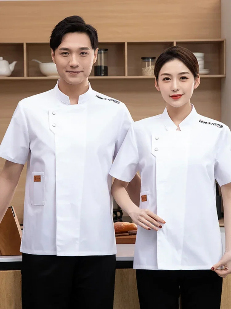 Unissex cozinha hotel chef uniforme padaria serviço de alimentos cozinhar cantina chef uniforme cozinhar casaco respirável pastelaria padeiro trabalho wear