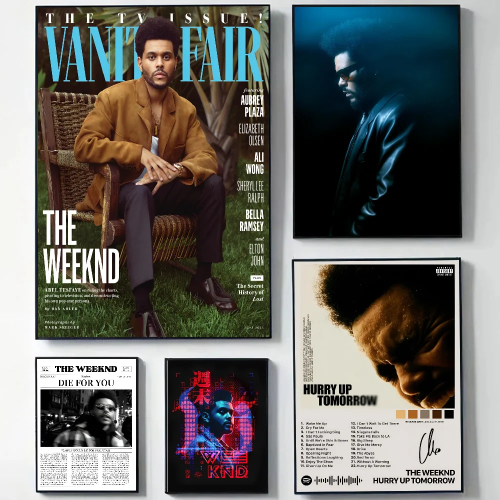 المغني الشهير The Weeknd ألبوم الموسيقى المشارك ورقة الطباعة غرفة المعيشة المنزلي مدخل مطعم مقهى الفن اللوحة الديكور