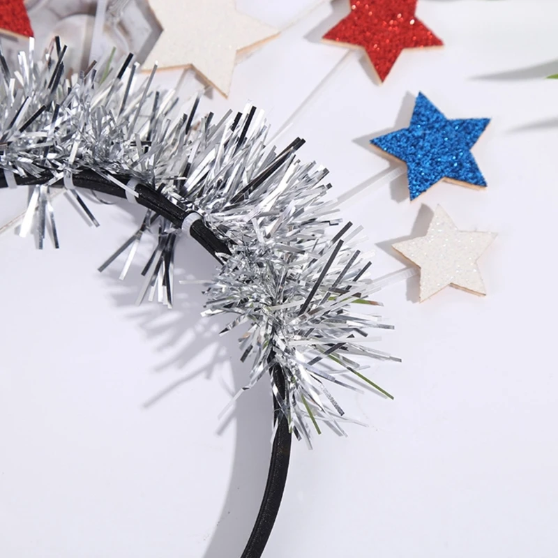 Sequins Headband Xmas Tinsel Star Hair Hoop Christmas Gift for Couple Dropship