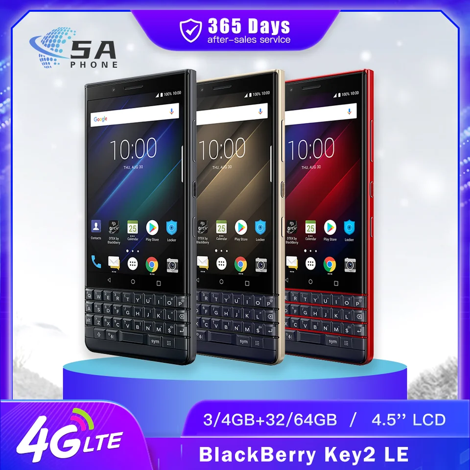 Original BlackBerry Key2 LE 4G Mobile Phone Unlocked 4.5''Display