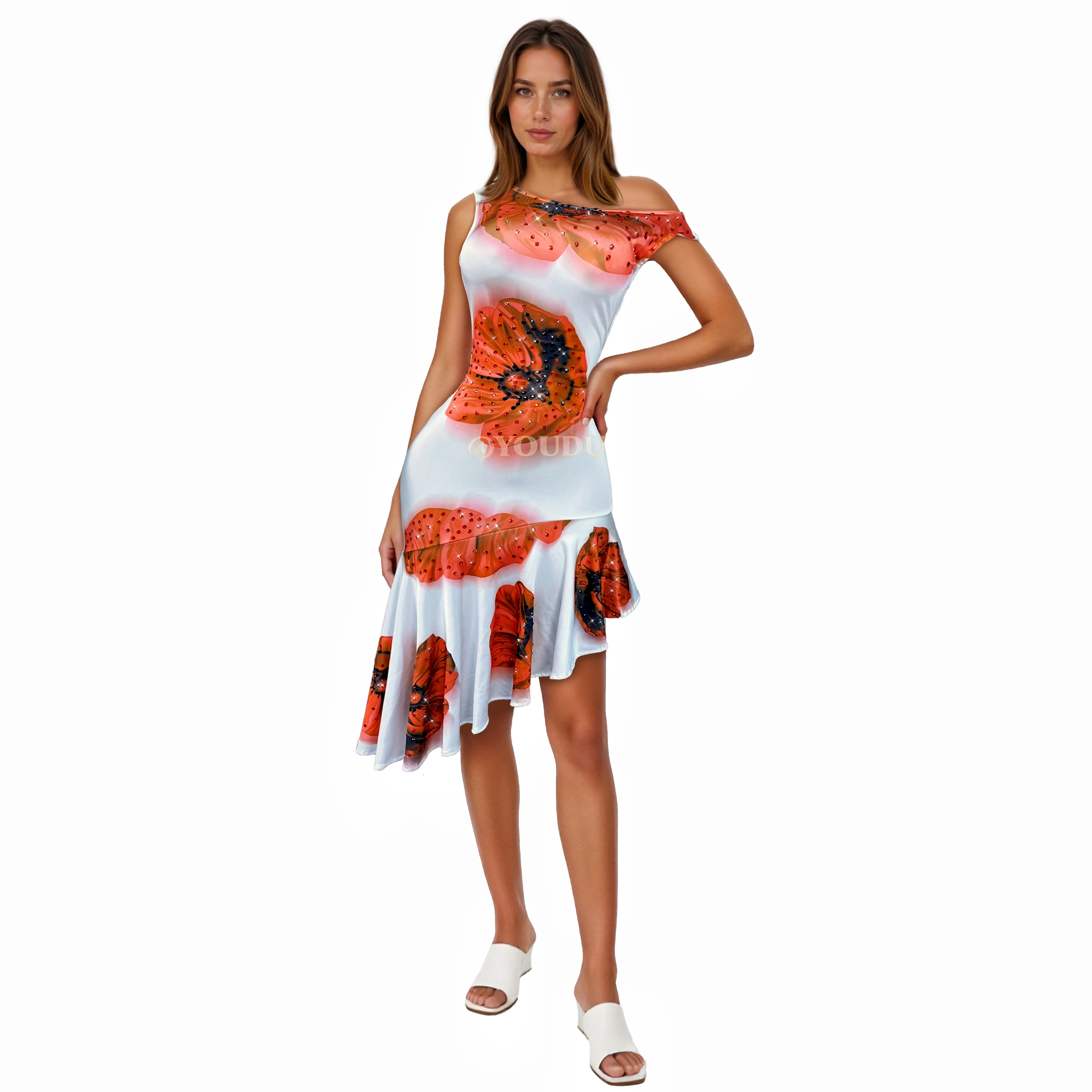 huakai-–-robe-a-motif-de-fleurs-rouges-pour-femmes-strass-scintillants-fendue-irreguliere-tenue-de-soiree-quotidienne-a-la-mode