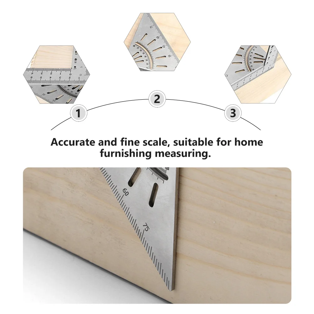 

1Pcs Woodworking Ruler Durable Stainless Steel Carpentry Marking Ruler Professional Measuring Tool Stops for 45 90 Degree Angles