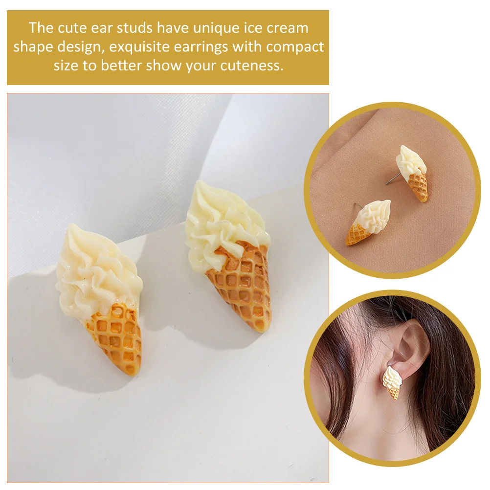 Ice Cream Earrings Women Jewelry Stud for Dangle Girls Studs Cute Unique Taste