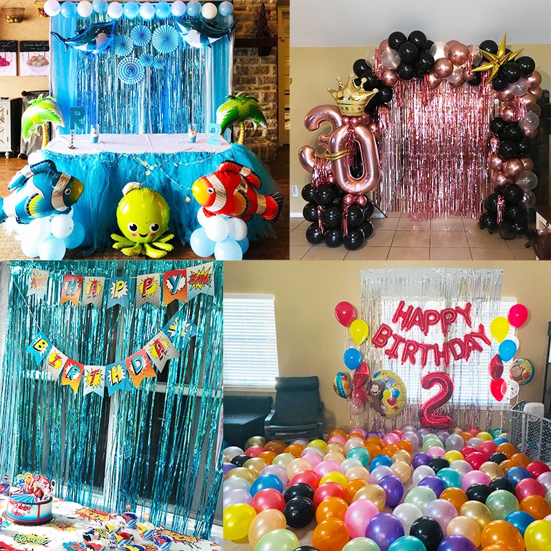 Advanced Birthday Party Decorations Backdrop Wall Foil Tassel Fringe Curtain Kids Adult Photo Booth Baby Shower Party Supplies