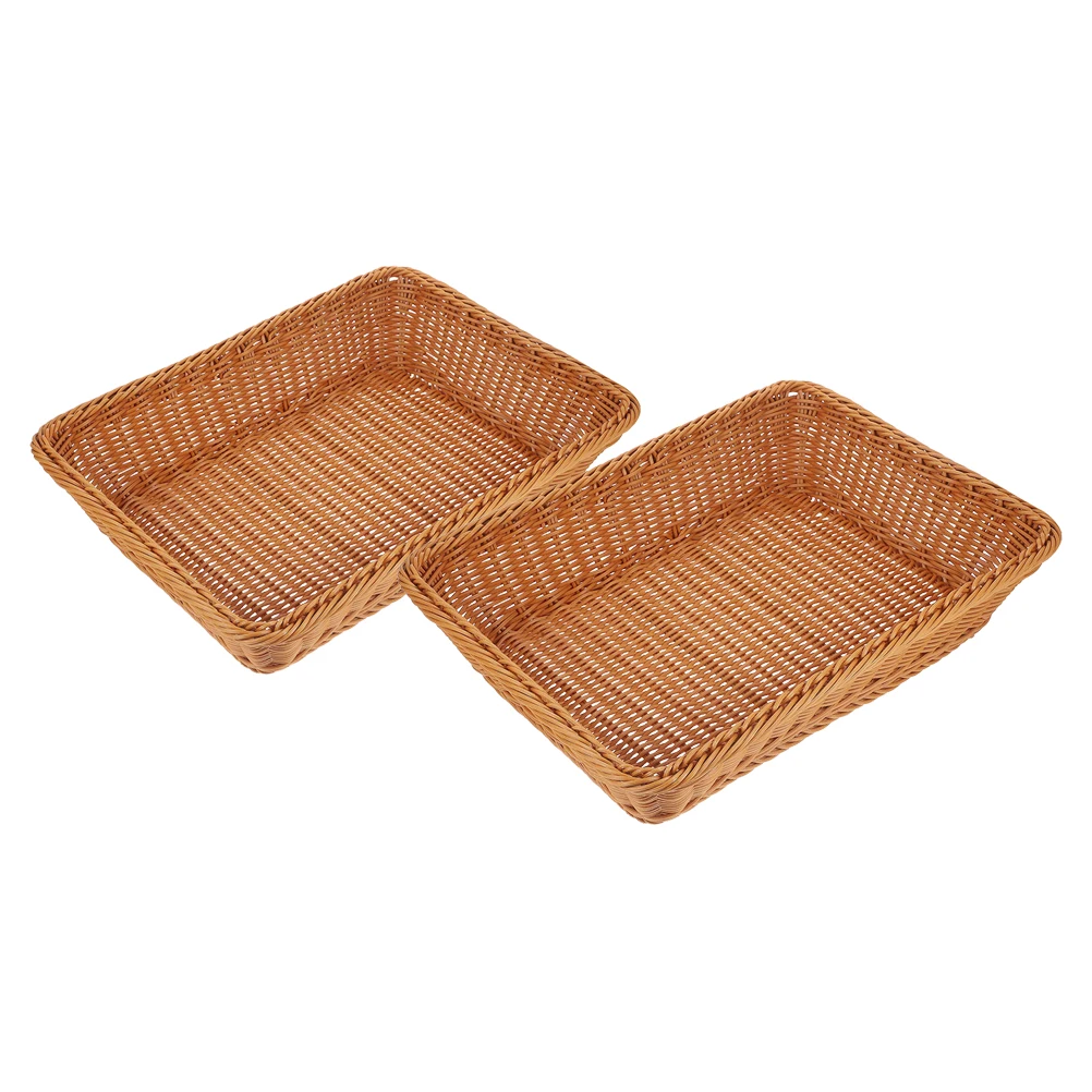 

2pcs Fruit Basket Vegetable Seagrass Tray for Snack Storage Woven Bread Basket Desktop Organizer Simple Kitchen Storage Holder