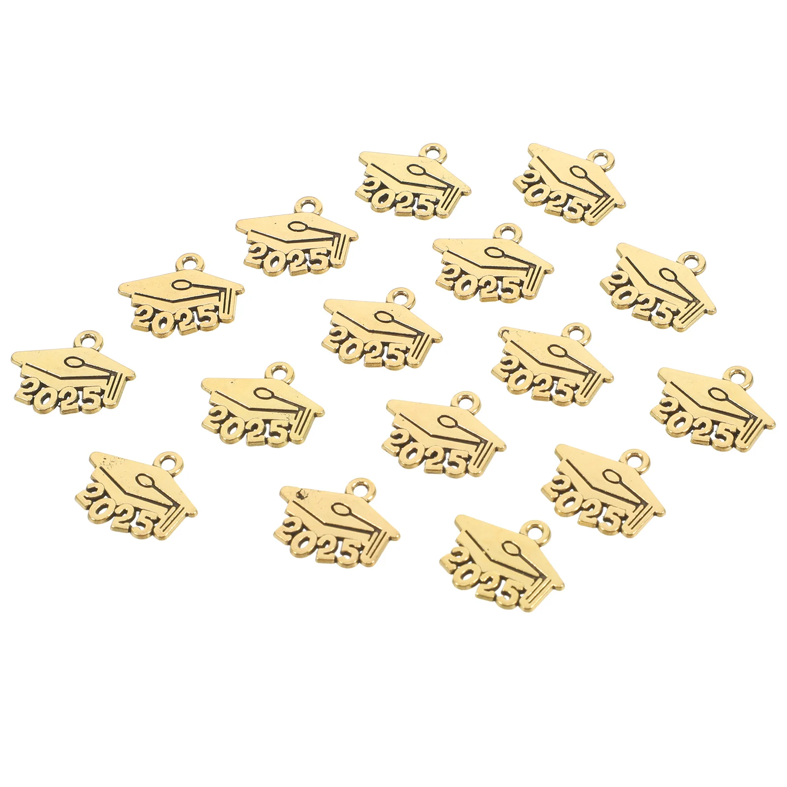 

100 шт. выпускная шапка кулон 2025 сплав Шарм кисточка год номер ювелирные аксессуары DIY проект ожерелье браслет брелок