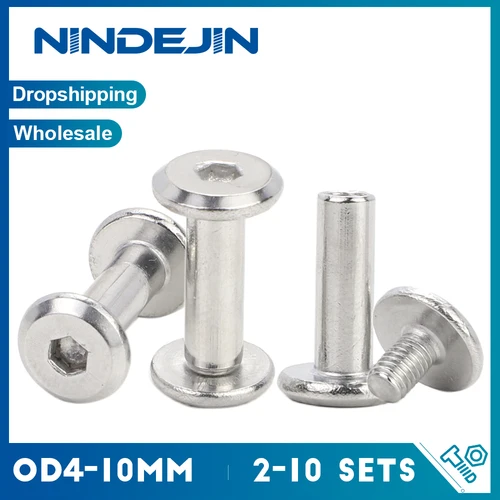 Imagen 1 del producto Conector de cama para muebles con cabeza hueca hexagonal, tuerca de manga de unión de inserción de remache M3 M4 M5 M6 M8, uso de perno de acero inoxidable para cuna