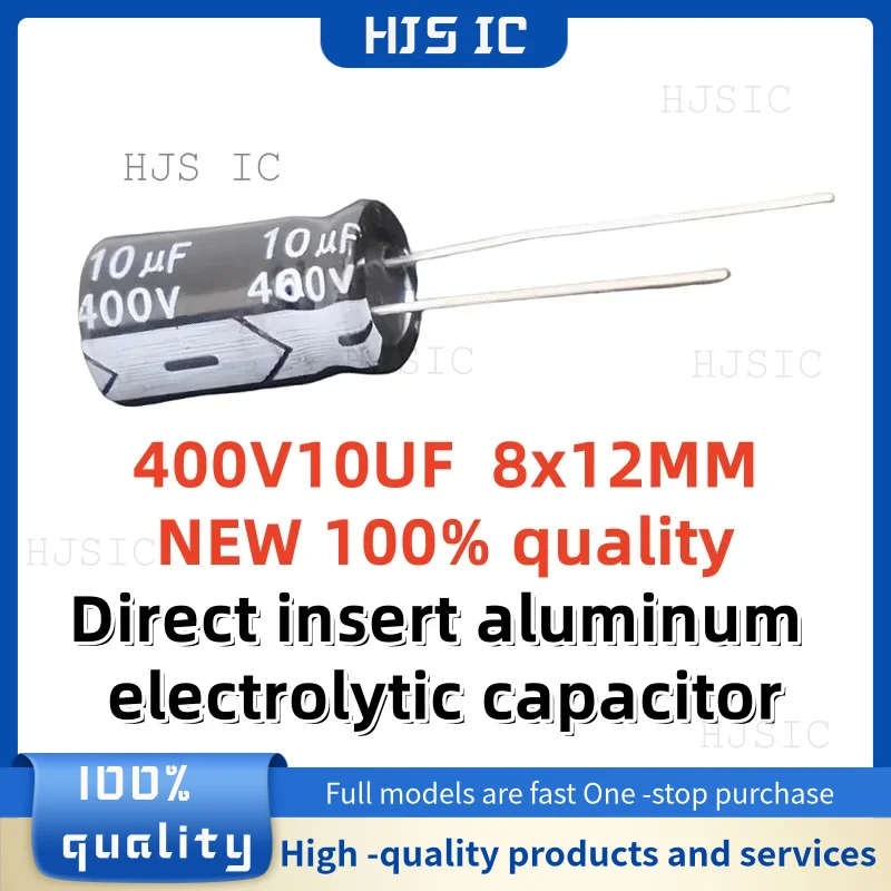 10-20-30 peças novo 100% qualidade 400v10uf 8x12mm 10uf 400v 8*12mm 10μf 400v inserção direta capacitor eletrolítico de alumínio eletrônico