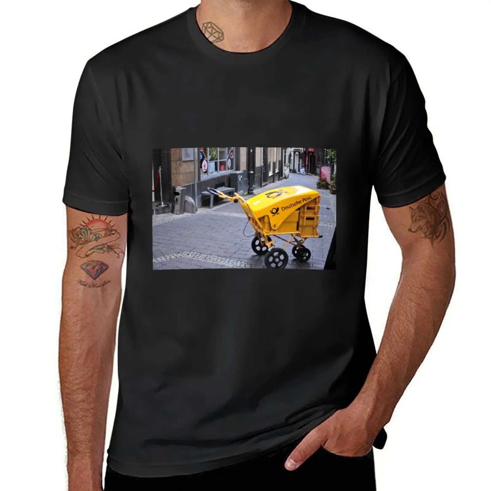 Deutsche Post Trolley T-Shirt Sport fans Vintage schnell trocknende Herren Grafik T-Shirts groß und groß