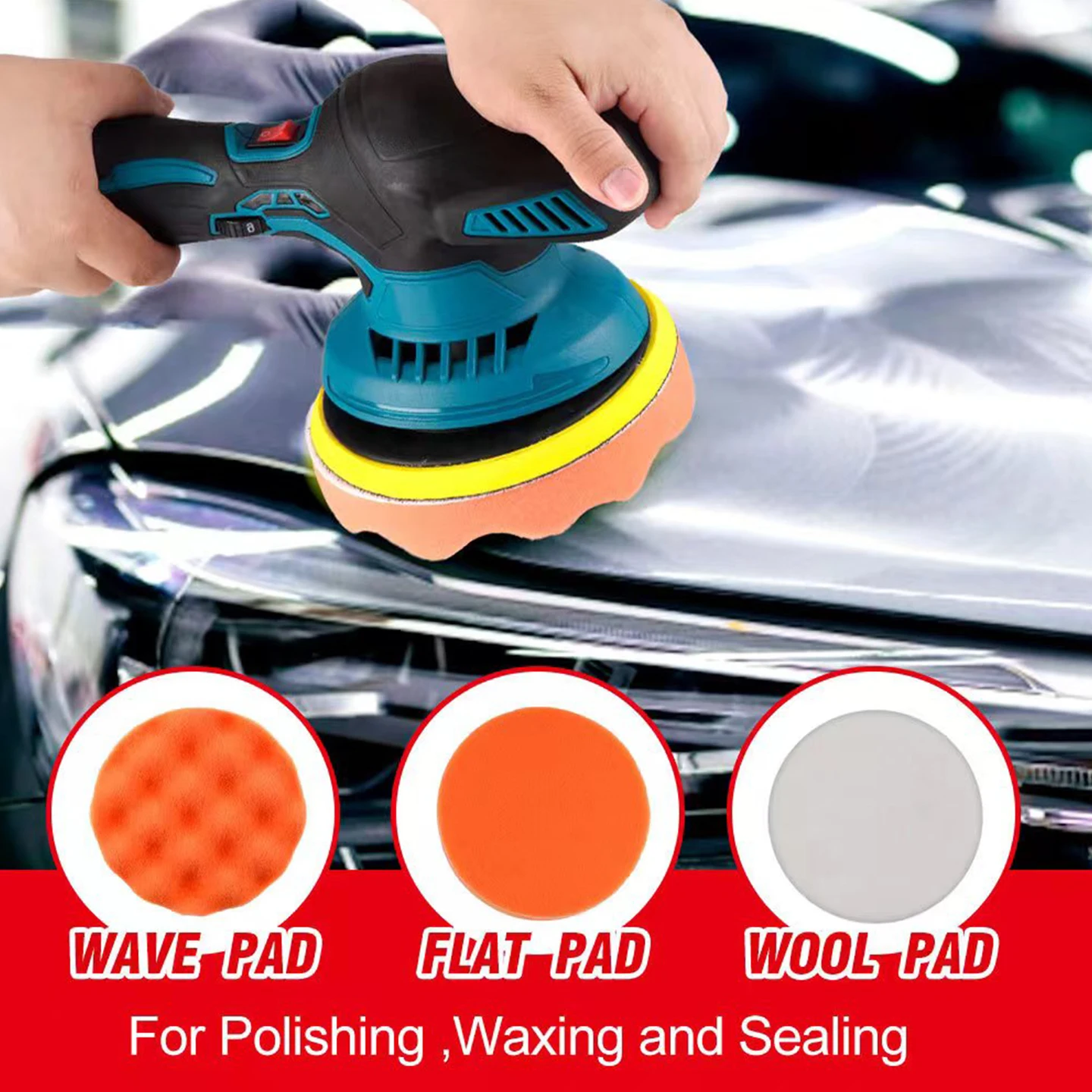 Wholesale 6-inch double-action wireless car polisher, mini battery, industrial-grade car polisher and polishing grinder view 5