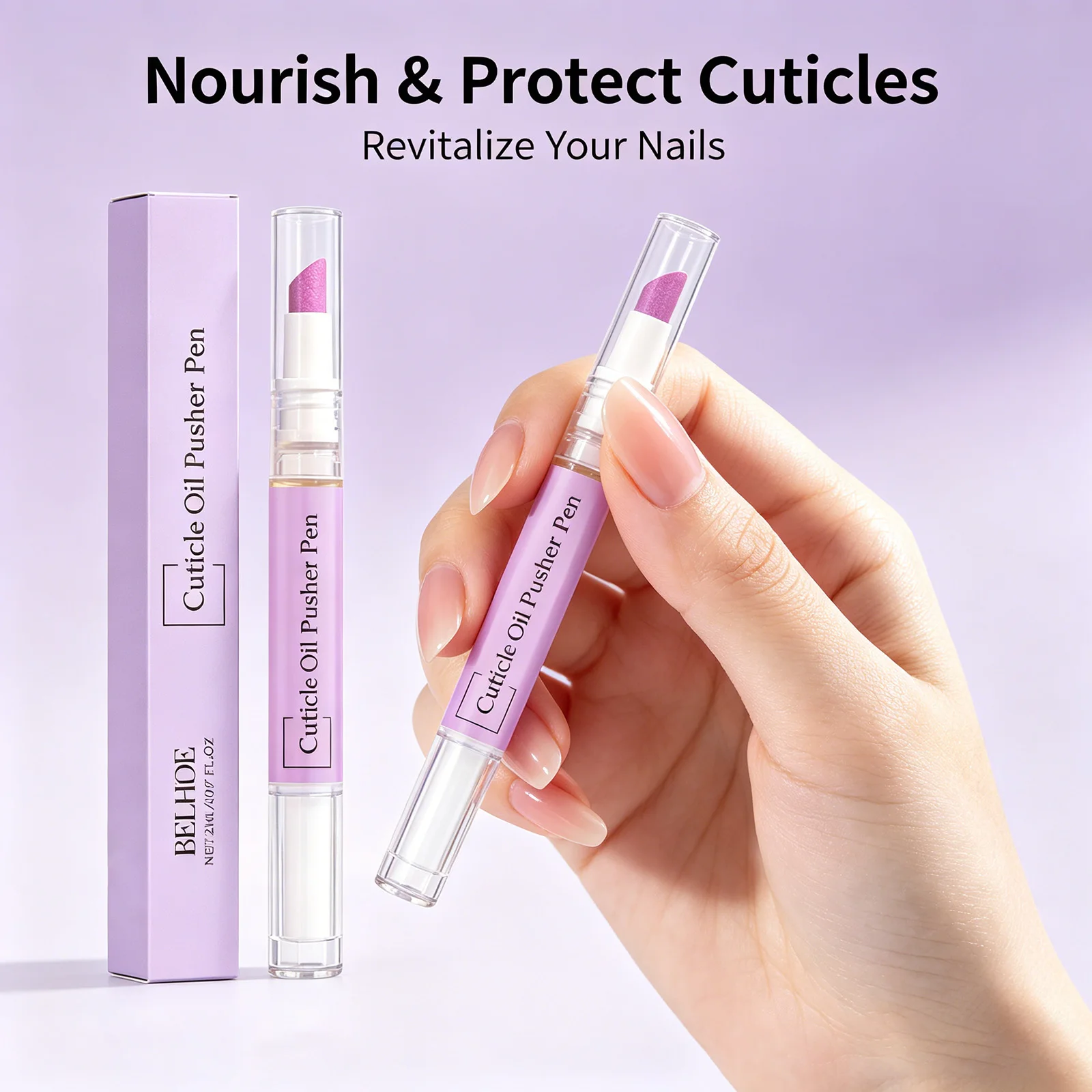 

EELHOE Lavender Cuticle Oil Pusher Pen Damaged Nail Repairer Nail Care Tool Nail Art Products Nail Cuticle Remover Pencil 2ml