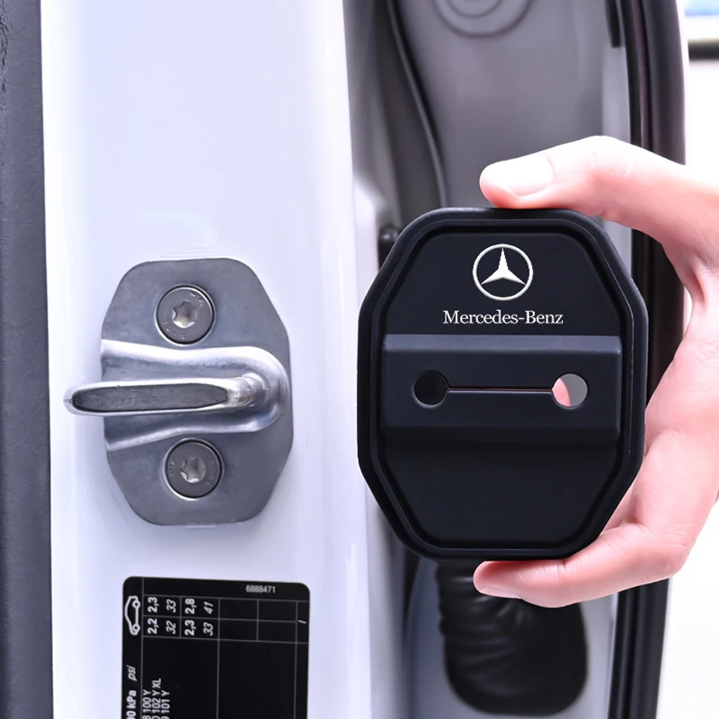 Silicone Door Anti-Collision Soft Pads Car Door Lock Covers for Mercedes Benz B C E S Class A Class C200L GLC GLK CLA GLA