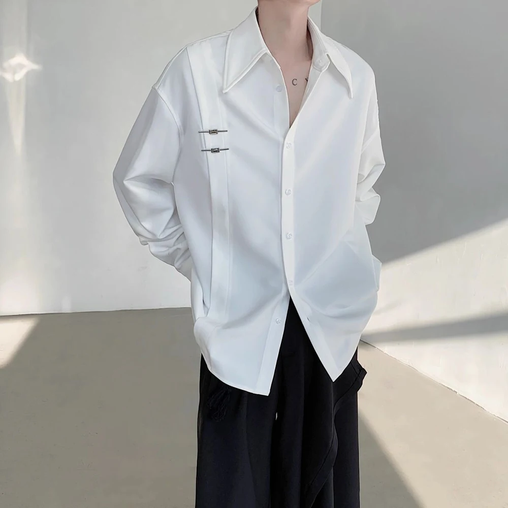 

2026 Summer New Men's Deconstructed Long-Sleeve Shirt American Retro Fashion Trendy High Street Loose Casual Niche Men's Top