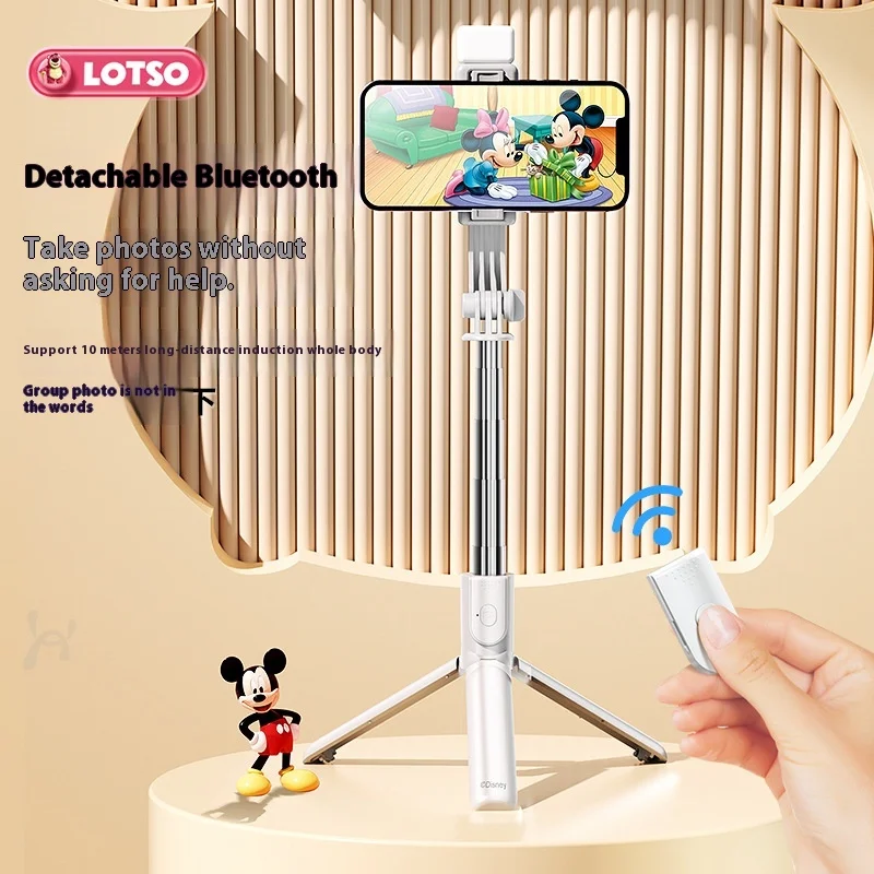 Mini Phone Selfie Stick 1m Cartoon Telescopic Bluetooth Universal Camera Recording Video Live Broadcast Pole Tripod