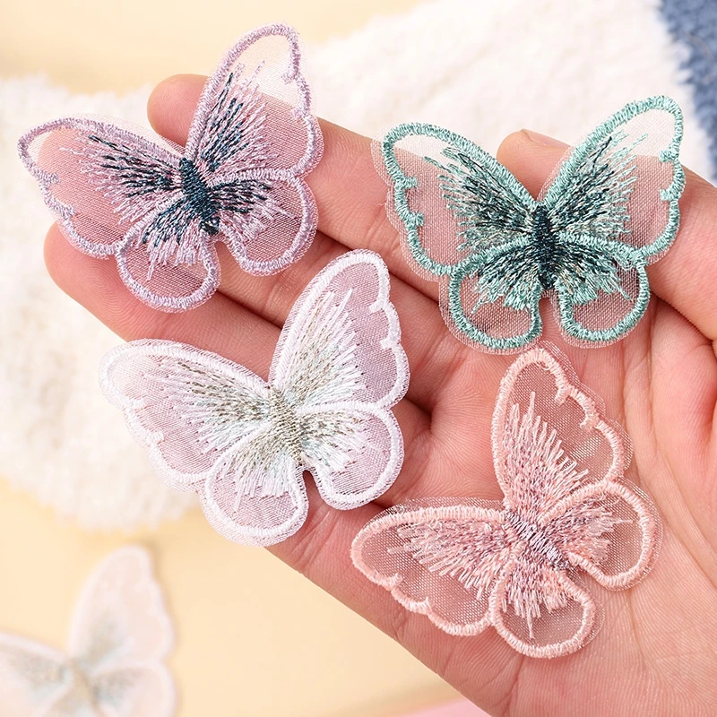 10 Stück/Set Bestickte Netz-Schmetterlings-Aufnäher Mehrfarbige Kleidungsapplikationen für DIY Handarbeiten Handbekleidungs-Deko Nähzubehör – Detail 5