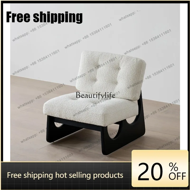 Customization French retro black single sofa chair B & B solid wood balcony leisure chair