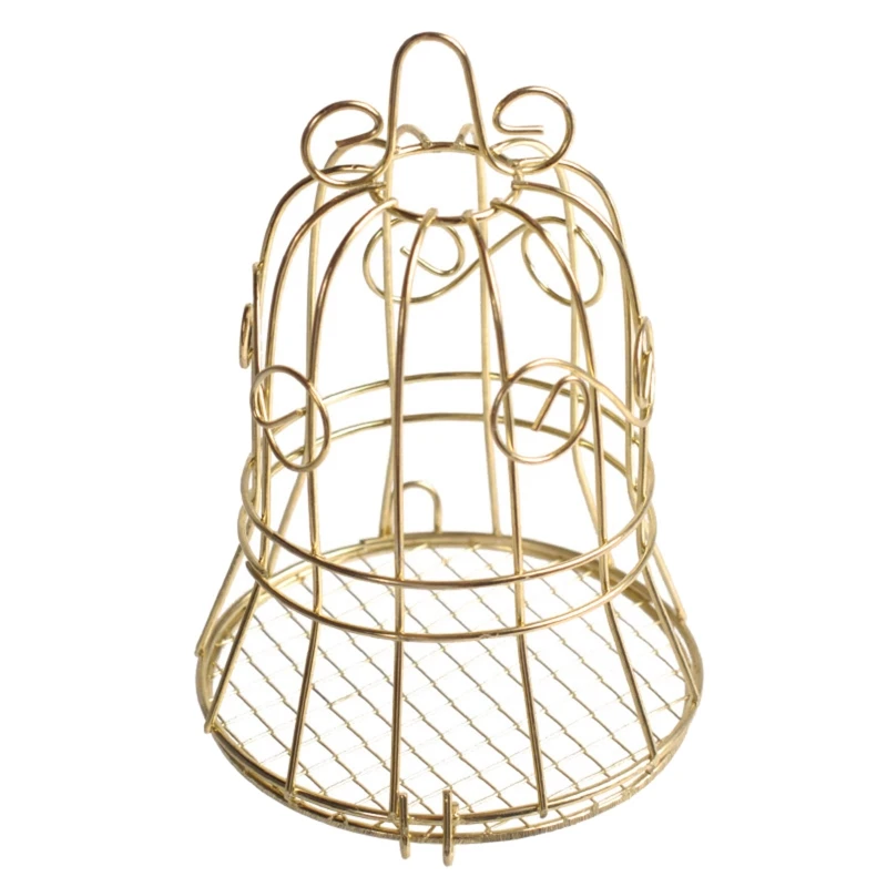 Fat Ball Bird Feeders Outdoor Hanging Metal Gold Wild Bird Feeder Caged Bread Holder Small Capacity Home Decorations Dropship