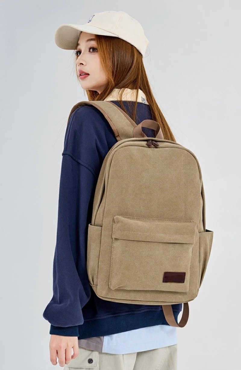 

Retro Canvas Backpack For Both Men And Women Large Capacity Travel Backpack Simple And Casual Student Backpack Computer Bag