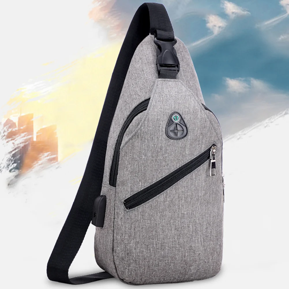 

Men'S Waterproof Shoulder Bag Lightweight Sports Chest Pouch For Phone Tablet Powerbank Multi-Layer Storage Organizer