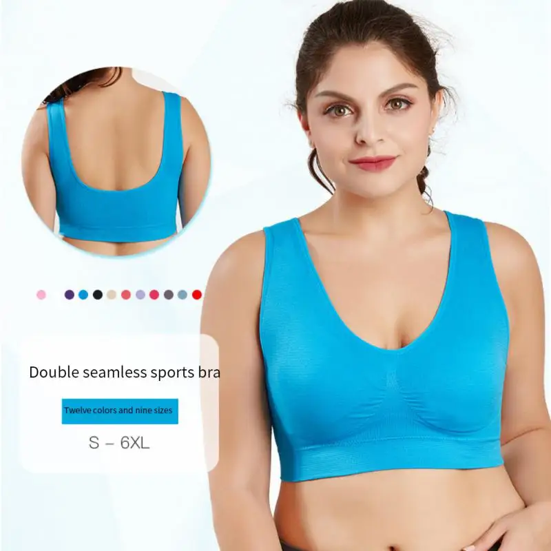 S-6XL Seamless Bra With Pads Plus Size Bras For Women No Pad Brassiere Underwear Chest Sleep Yoga Sports Bra Vest Bralette