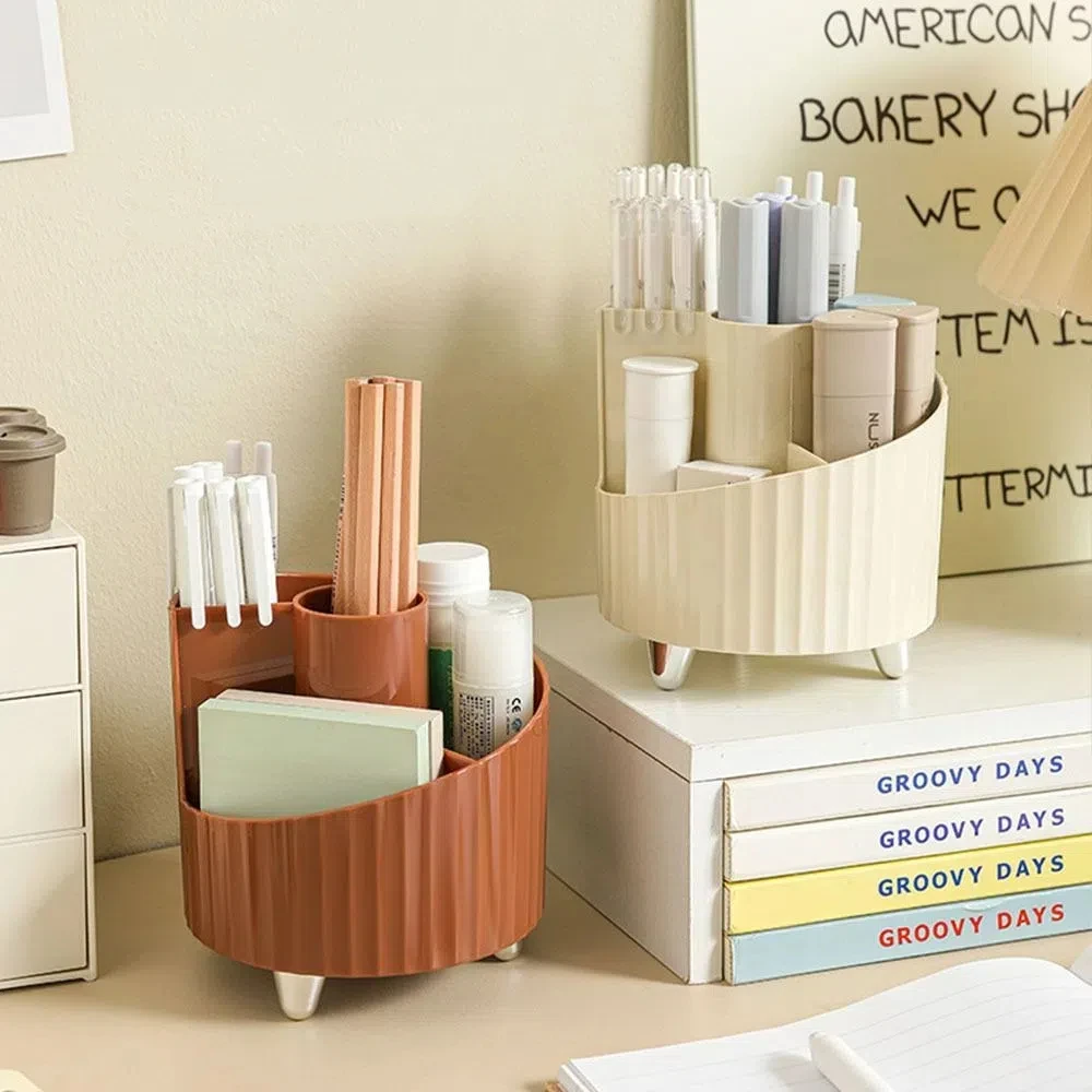 360 ° Obrotowy pojemnik na długopisy, prosty, wielofunkcyjny organizer na pędzle do makijażu, organizer na biurko, do domu, biura, na artykuły papiernicze, półka.