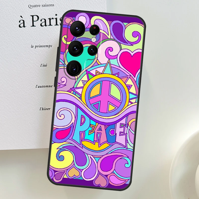 Hippy Hippie Psychedelic Art Peace Case For Samsung Galaxy S22 S23 Plus S21 S23 Ultra S20 FE S8 S9 S10 Note 10 20 Ultra Coque