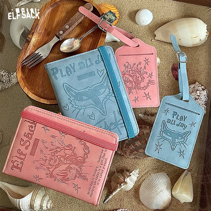 

ELFSACK 2025, Новое поступление лета, оригинальный принт, багажная бирка, держатель для паспорта, модный чехол для карт, кошелек для документов для женщин